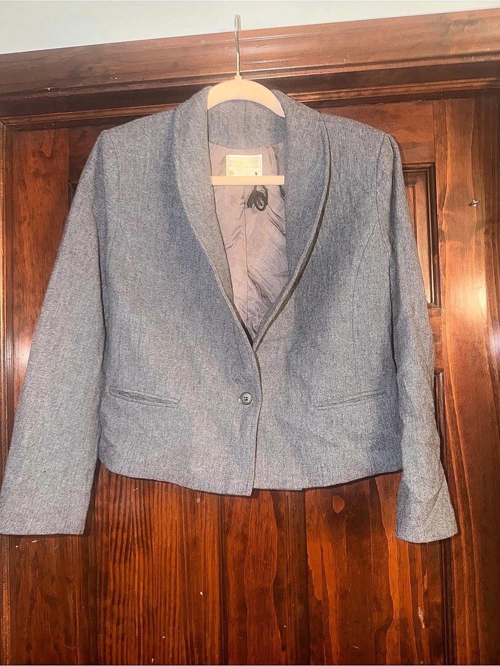 Pendleton Wool35 Gray Button-Front Blazer